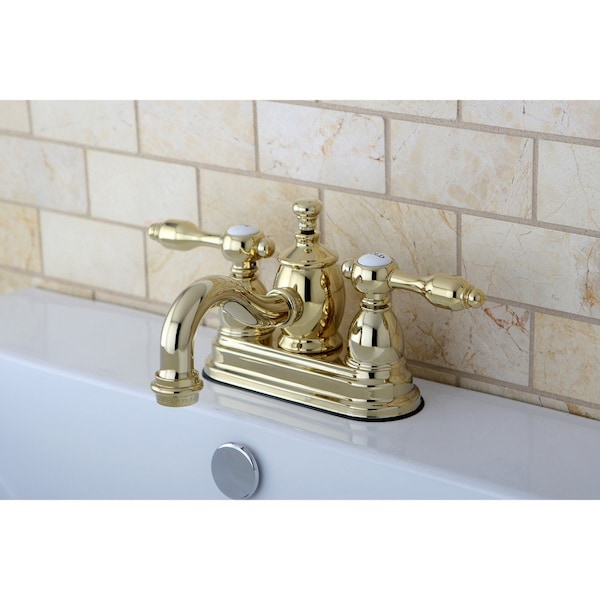 KS7102TAL 4 Centerset Bathroom Faucet, Polished Brass